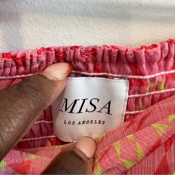 NWT MISA Los Angeles $510 Dalia Cutout Halter Chiffon Maxi Dress in Septima Geo - Picture 8 of 8